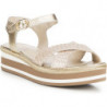 Złote espadryle Wittchen z klamrami na koturnie w stylu casual