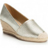 Złote espadryle Wittchen ze skóry w stylu boho