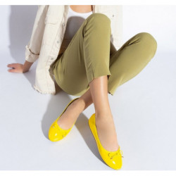 Żółte baleriny Royalfashion.pl w stylu casual