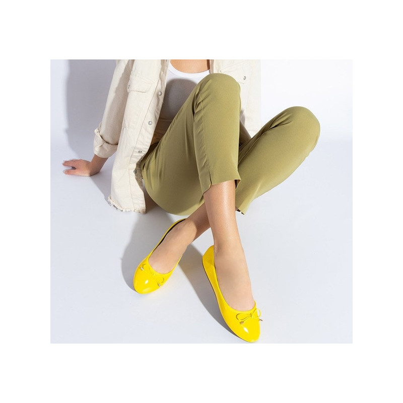 Żółte baleriny Royalfashion.pl w stylu casual