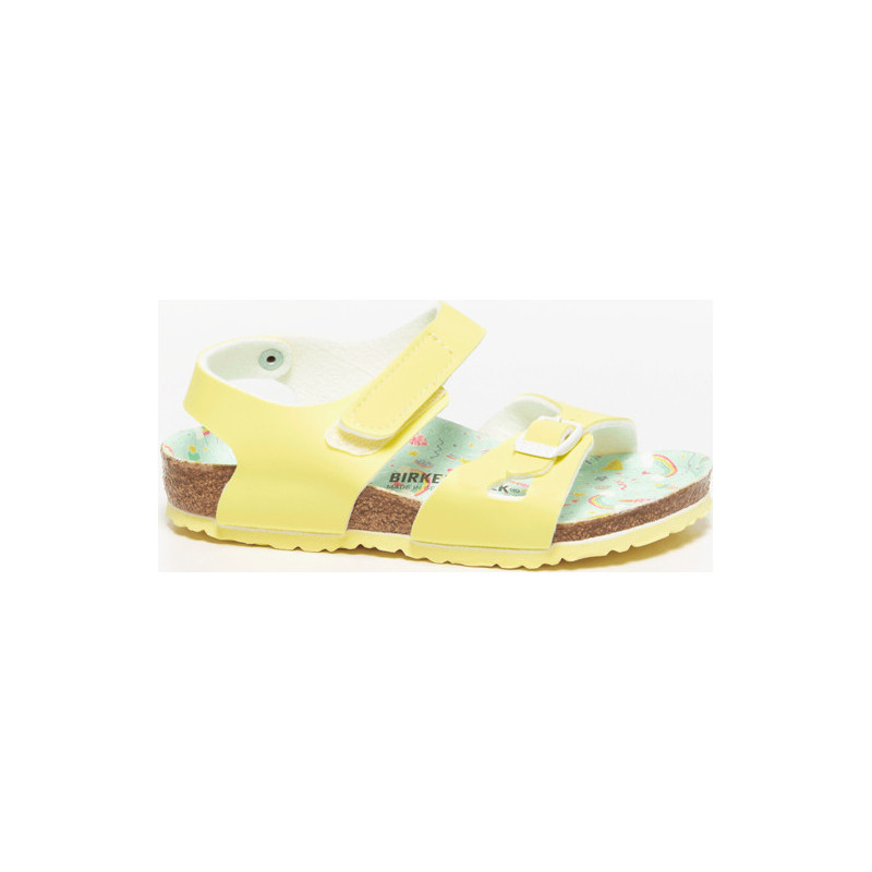 Żółte buty dziecięce letnie Birkenstock na rzepy