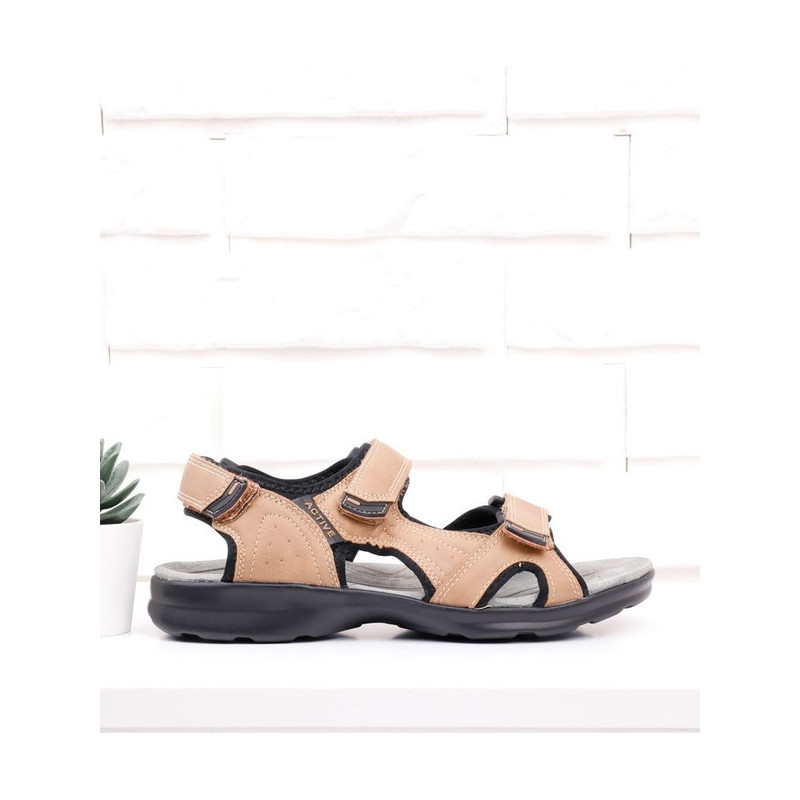 Żółte buty letnie męskie Yourshoes ze skóry ekologicznej
