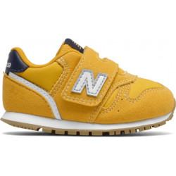Żółte buty sportowe dziecięce New Balance na rzepy z zamszu