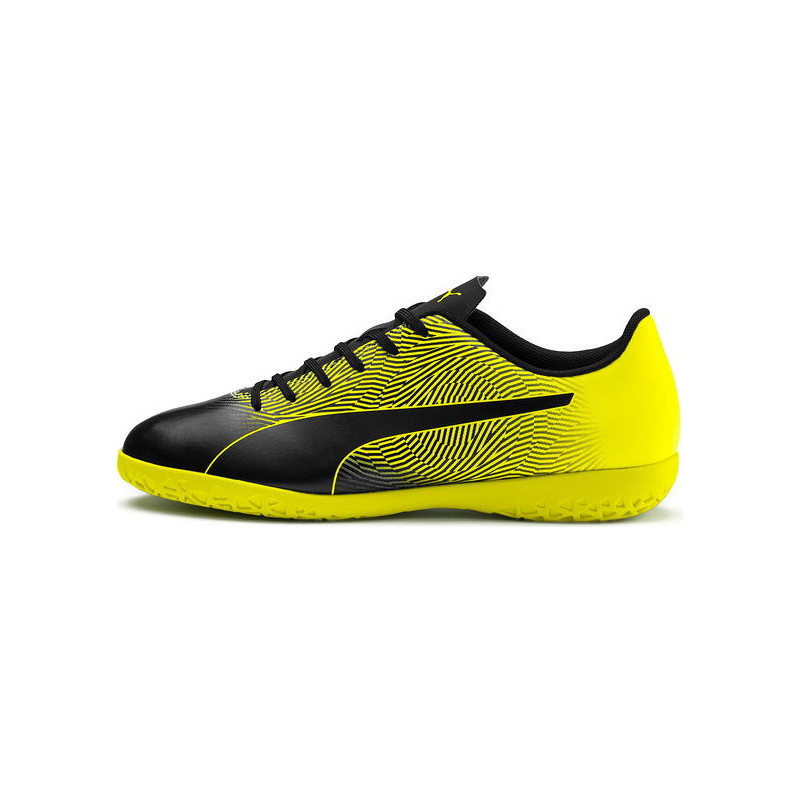 Żółte buty sportowe Puma w sportowym stylu sznurowane ze skóry