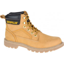 Żółte buty trekkingowe Caterpillar ze skóry