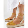 Żółte espadryle born2be w stylu casual z tkaniny
