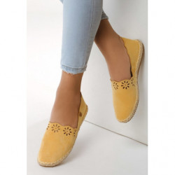 Żółte espadryle born2be w stylu retro