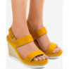 Żółte espadryle Gemre.com.pl na koturnie