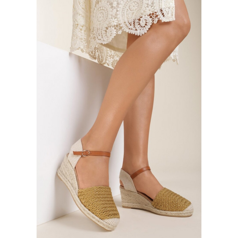Żółte espadryle Renee z klamrami