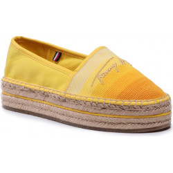 Żółte espadryle Tommy Hilfiger z tkaniny w stylu casual