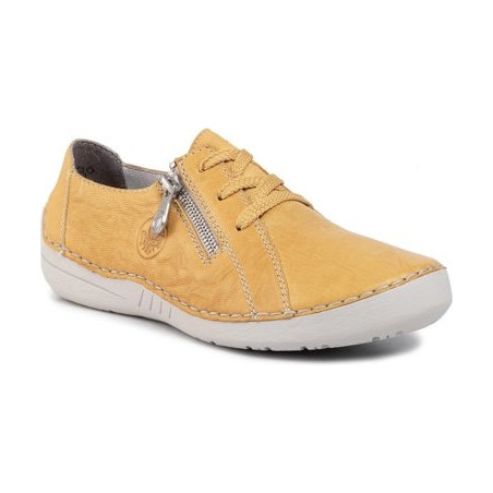 Żółte półbuty Rieker w stylu casual sznurowane