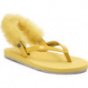 Żółte sandały ugg australia z klamrami ze skóry ekologicznej