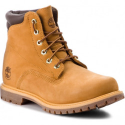 Żółte trapery damskie Timberland na słupku w sportowym stylu sznurowane