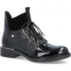 Botki Lemar z płaską podeszwą sznurowane