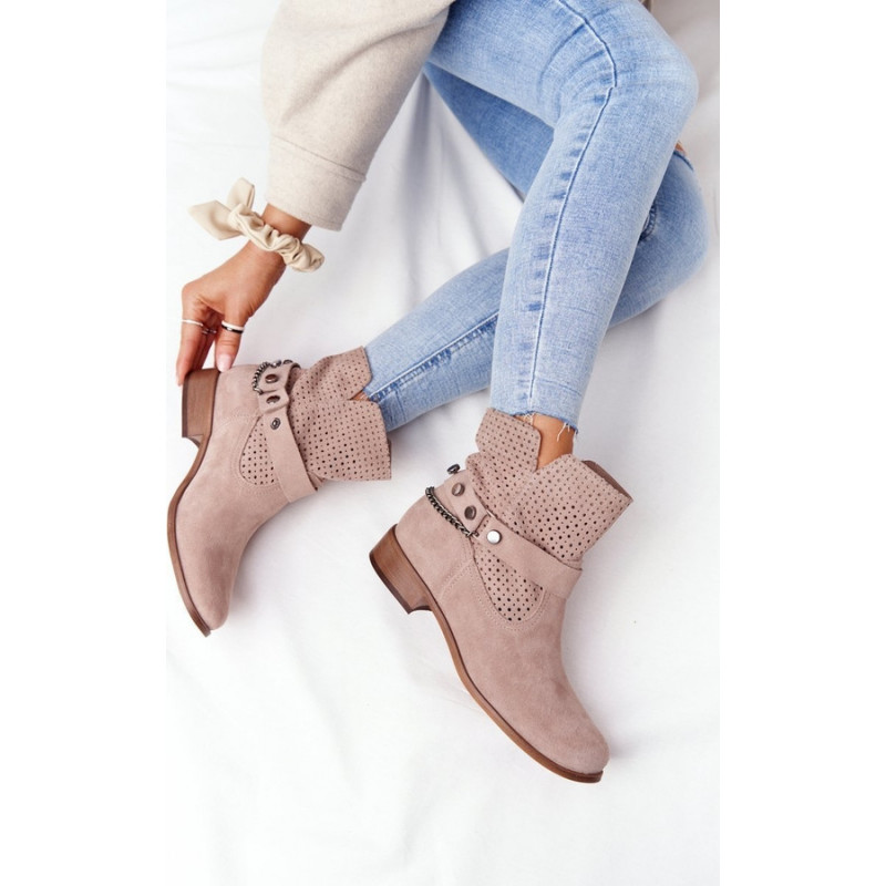 Botki Lewski Shoes z zamszu na zamek