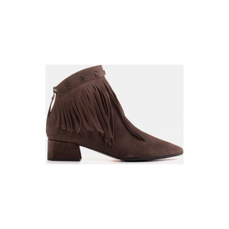 Botki Marco Shoes na obcasie z zamszu