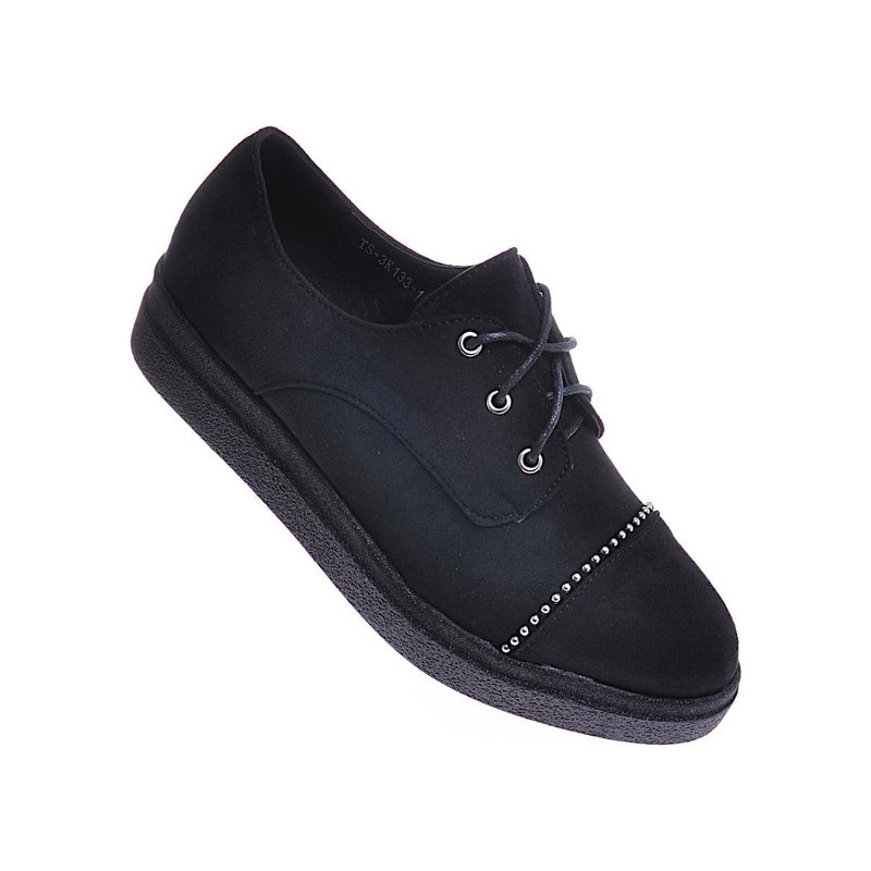 Botki Pantofelek24 w stylu casual sznurowane z płaską podeszwą