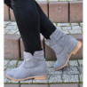 Botki Pantofelek24 z ukrytym koturnem ze skóry ekologicznej w stylu casual