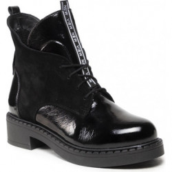 Botki Pollonus z weluru sznurowane