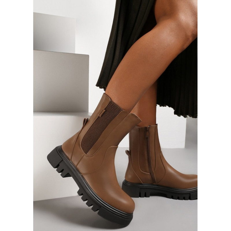 Botki Renee w stylu casual na zamek z płaską podeszwą