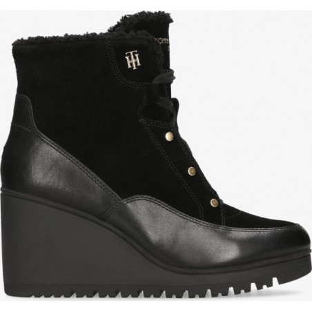 Botki Tommy Hilfiger sznurowane na koturnie