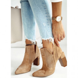 Botki Shopaholics Dream na obcasie na zamek z zamszu