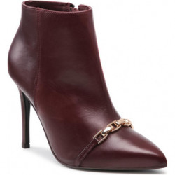 Botki Solo Femme ze skóry na szpilce