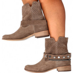 Botki Tymoteo na obcasie ze skóry