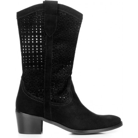 Botki Wittchen z zamszu na obcasie na zamek