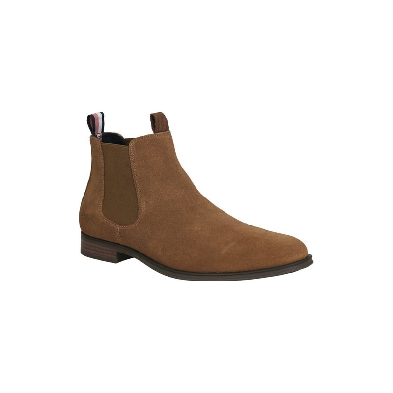 Brązowe buty zimowe Tommy Hilfiger w stylu casual