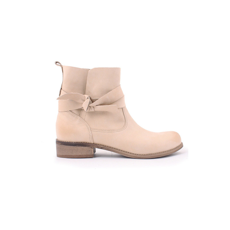 Botki zapato na obcasie w stylu casual ze skóry