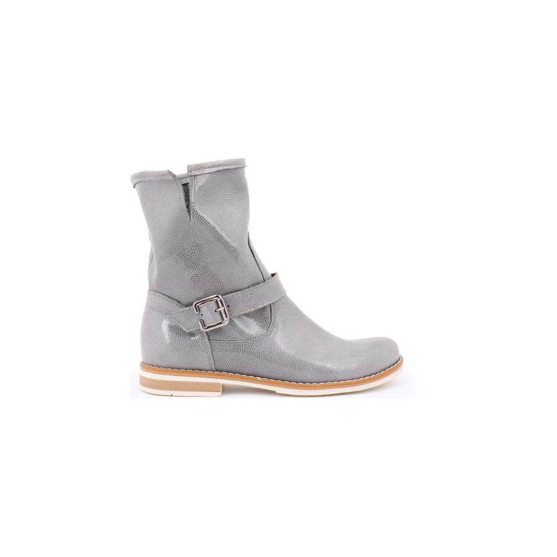 Botki Zapato w sportowym stylu z płaską podeszwą ze skóry