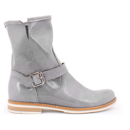 Botki Zapato w sportowym stylu z płaską podeszwą ze skóry