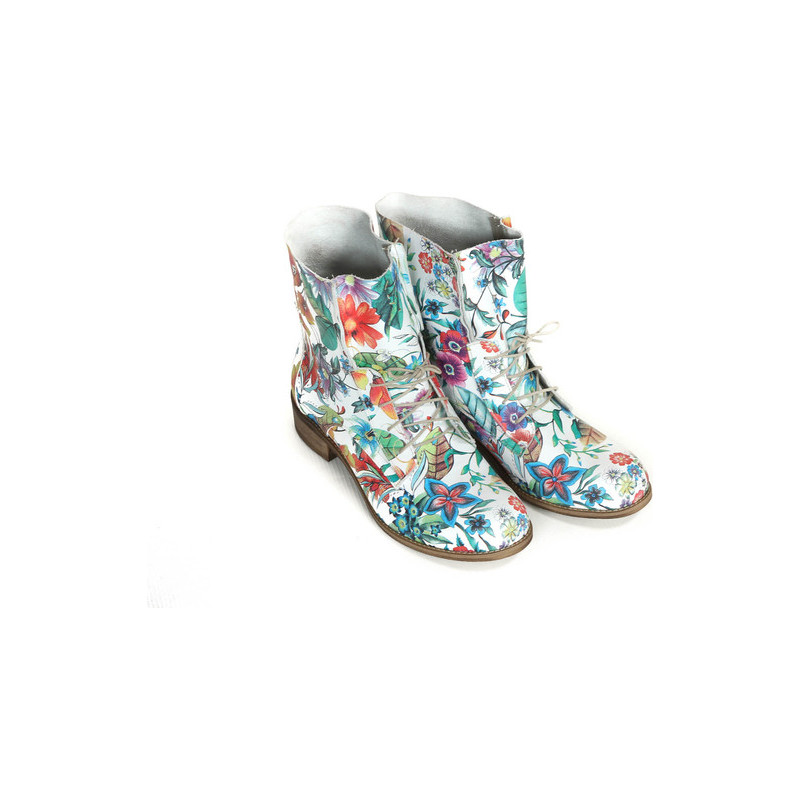Botki Zapato z płaską podeszwą sznurowane w stylu boho