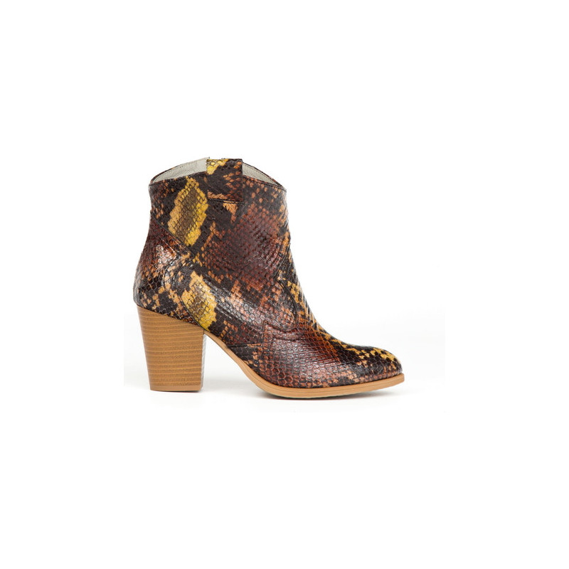 Botki Zapato ze skóry w stylu boho na obcasie