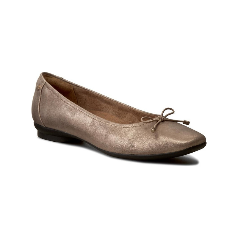 Brązowe baleriny Clarks w stylu casual z płaską podeszwą