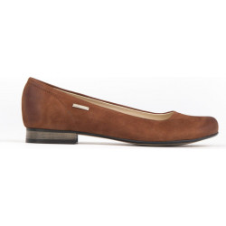 Brązowe baleriny Zapato z płaską podeszwą w stylu casual ze skóry