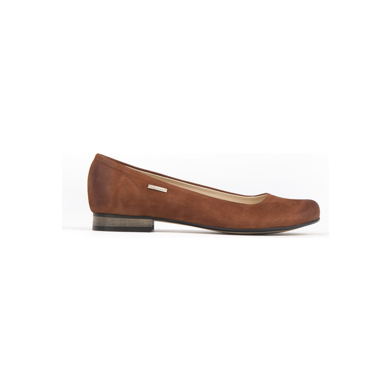 Brązowe baleriny Zapato z płaską podeszwą w stylu casual ze skóry