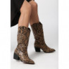 Brązowe botki born2be w stylu boho na zamek