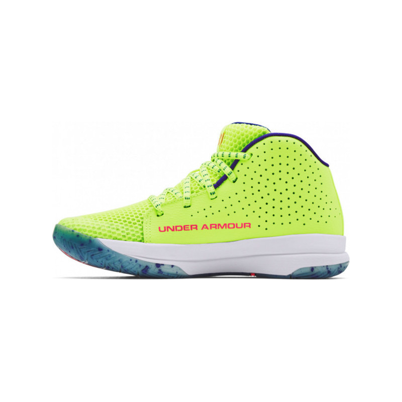 Zielone buty sportowe dziecięce Under Armour sznurowane ze skóry