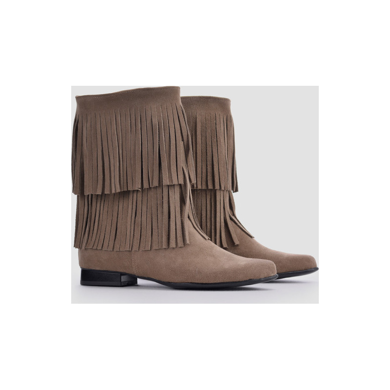 Brązowe botki Liliana ze skóry w stylu casual