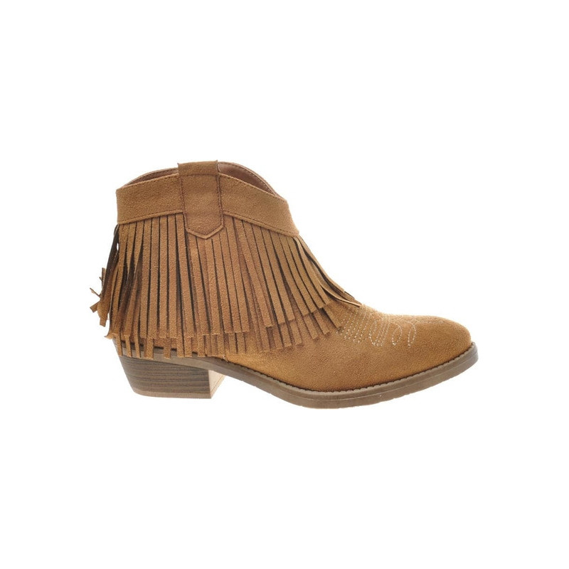 Brązowe botki Pantofelek24 w stylu casual z płaską podeszwą