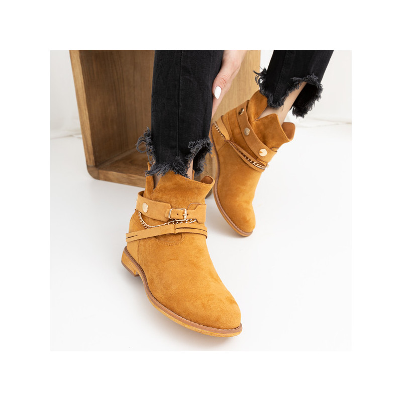 Brązowe botki Royalfashion.pl na zamek