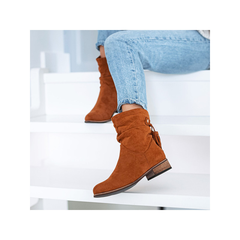 Brązowe botki sklep-szpilka24 w stylu casual