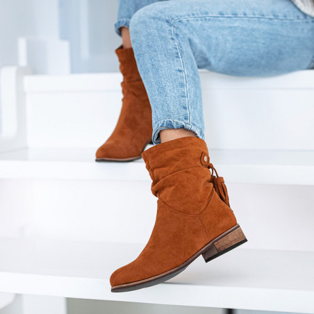 Brązowe botki sklep-szpilka24 w stylu casual