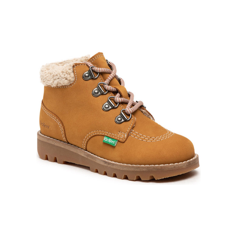 Brązowe buty dziecięce zimowe Kickers