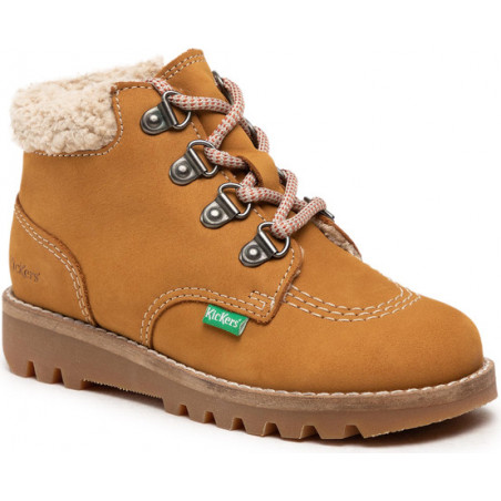 Brązowe buty dziecięce zimowe Kickers
