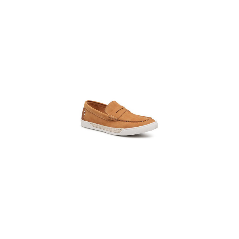 Brązowe buty letnie męskie Gino Rossi z tkaniny