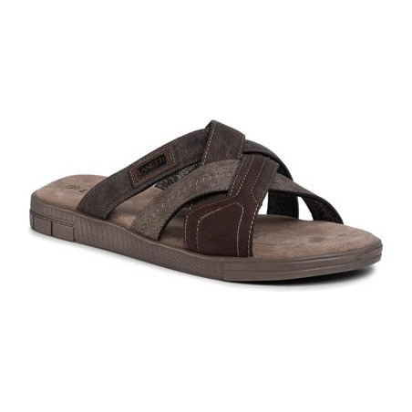Brązowe buty letnie męskie Lanetti