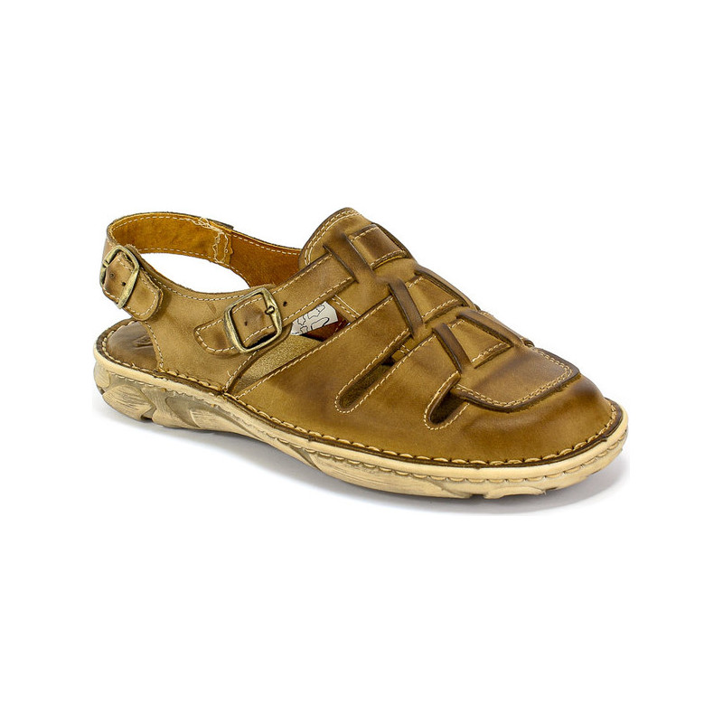 Brązowe buty letnie męskie Maximus ze skóry